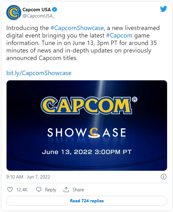 Capcom проведет мероприятие Capcom Showcase 14 июня