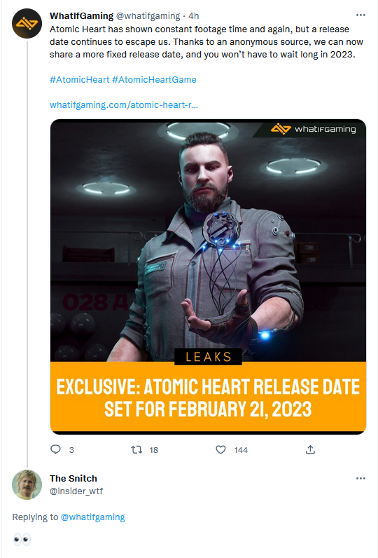 Релиз Atomic Heart могут перенести на февраль 2023 года