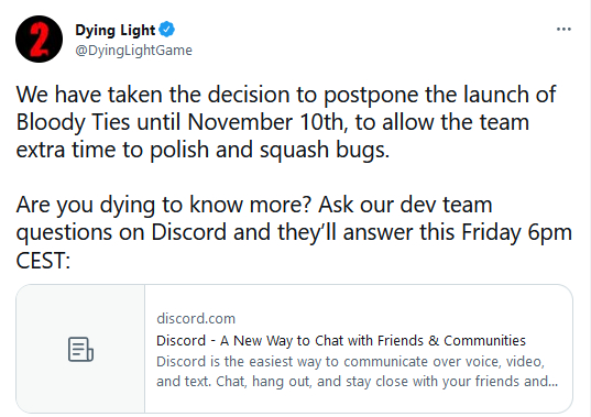 Выход сюжетного DLC Dying Light 2 Stay Human: Bloody Ties снова отложен