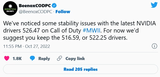 Свежие драйверы NVIDIA вызывают проблемы в Call of Duty: Modern Warfare 2