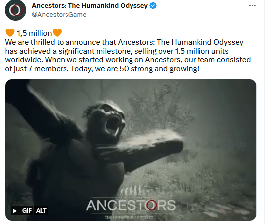 Продажи симулятора выживания Ancestors: The Humankind Odyssey достигли 1,5 млн копий
