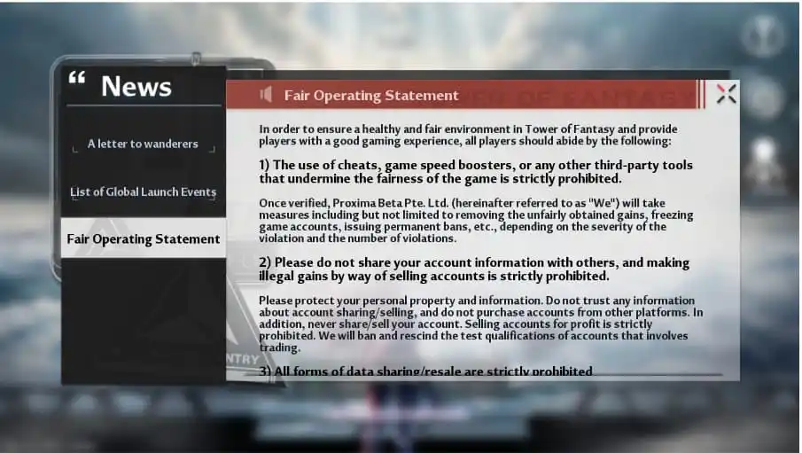 Разработчики Tower of Fantasy признали наличие читеров в игре и уже принимают меры