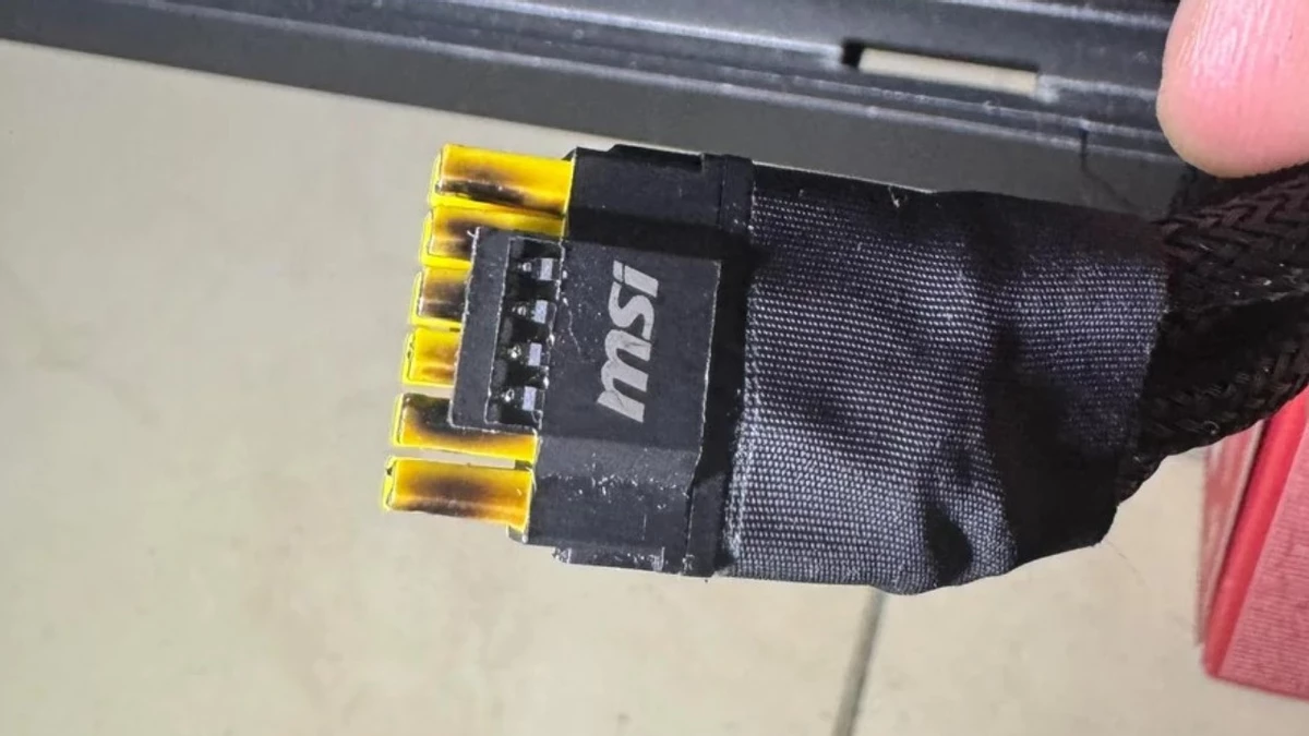Особый коннектор 16-pin от MSI тоже не выдержал напор RTX 5090 и сгорел