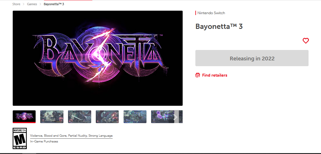 Bayonetta 3 получила рейтинг ESBR и PEGI: анонс даты релиза может состояться совсем скоро