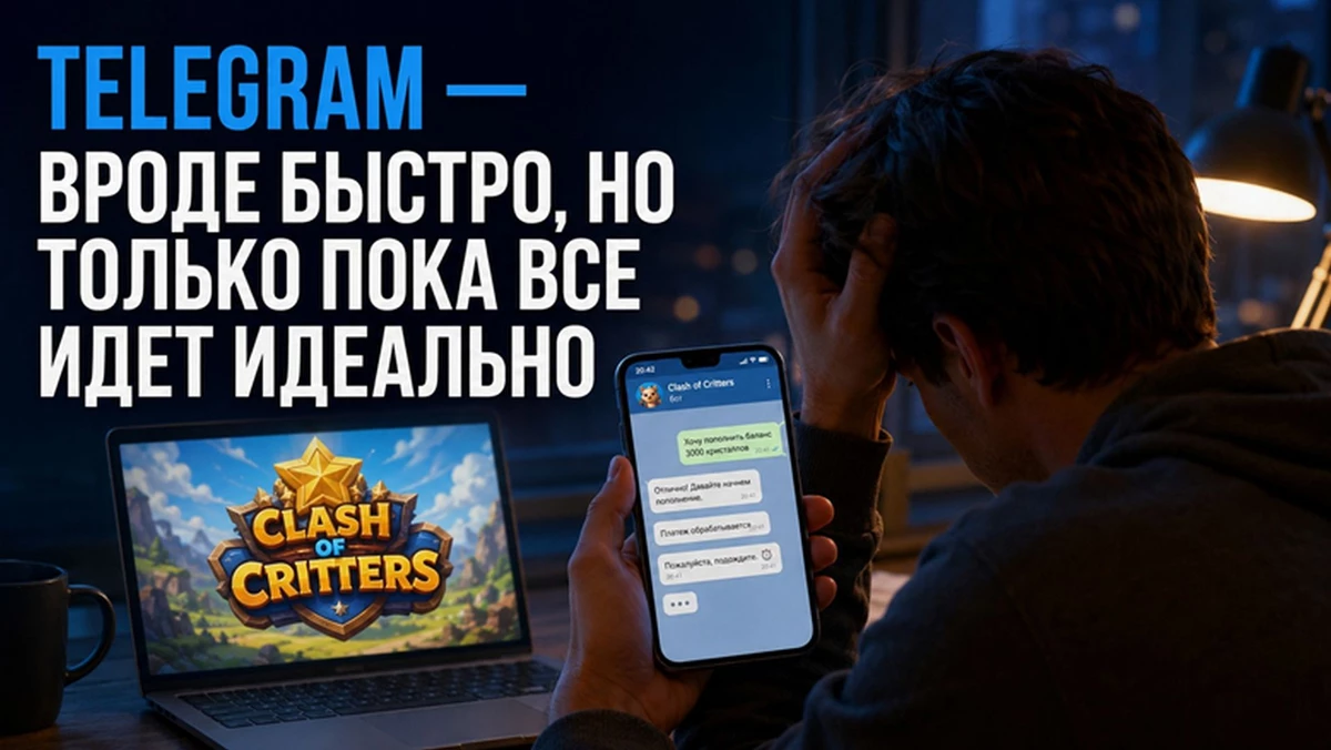 Пополнение Clash of Critters с помощью Telegram