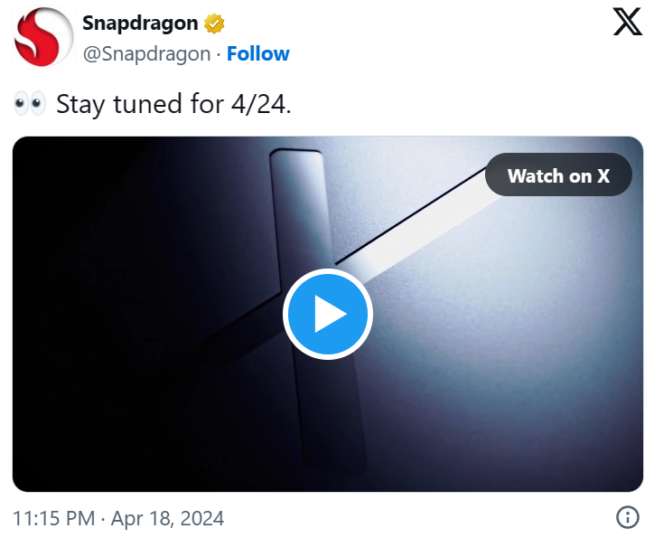 Релиз процессоров Snapdragon X для ноутбуков состоится 24 апреля