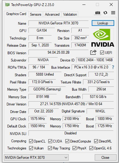 Обзор NVIDIA GeForce RTX 3070 Founders Edition - шум, энергопотребление, тестирование в играх, разгон