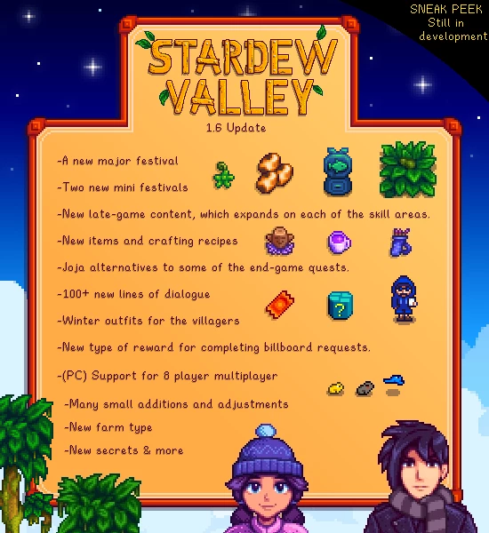 Автор Stardew Valley рассказал о контенте крупного обновления 1.6