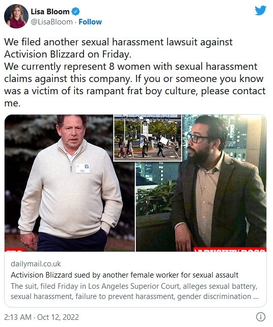 На Activision Blizzard подали в суд за сексуальные домогательства. Опять