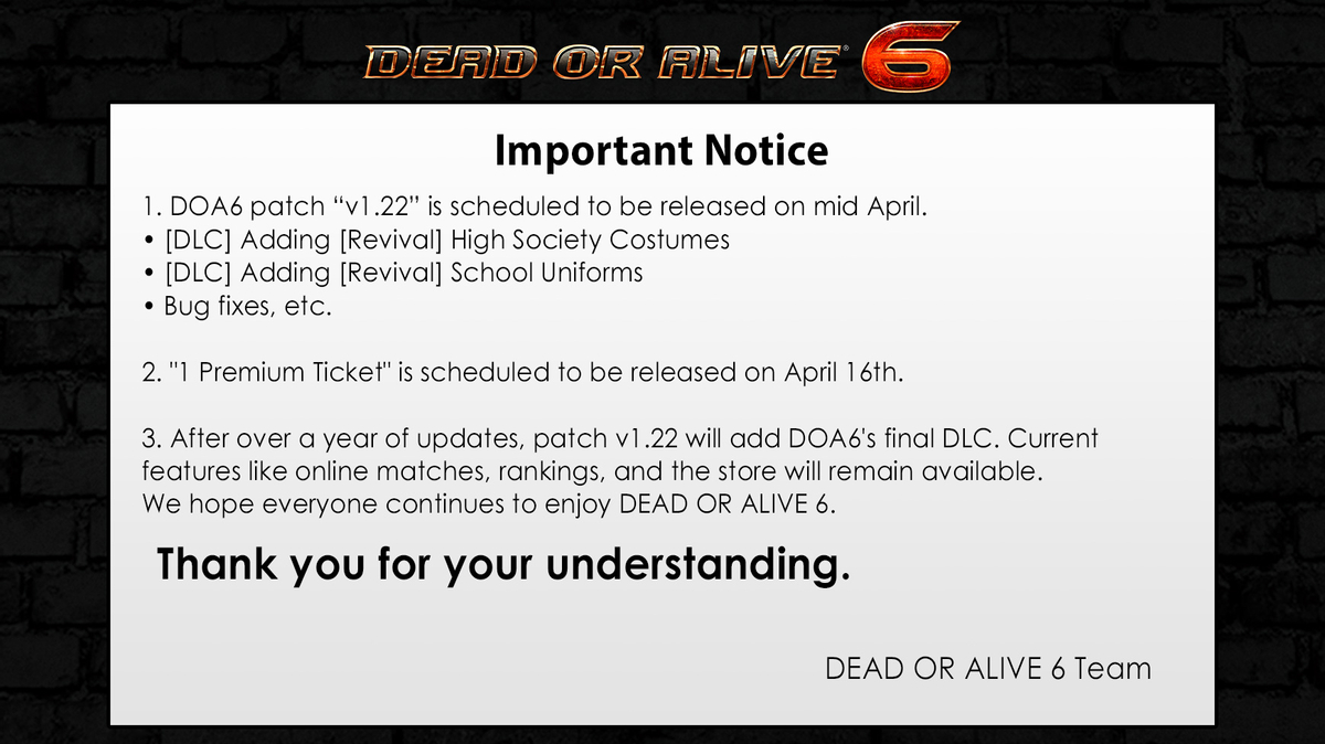 Dead or Alive 6 - Компания Koei Tecmo прекращает развитие игры