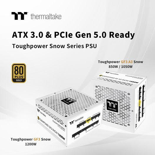Thermaltake выпускает блоки питания Toughpower GF3 1200W и GF A3 850W/1050W в версии Snow Edition