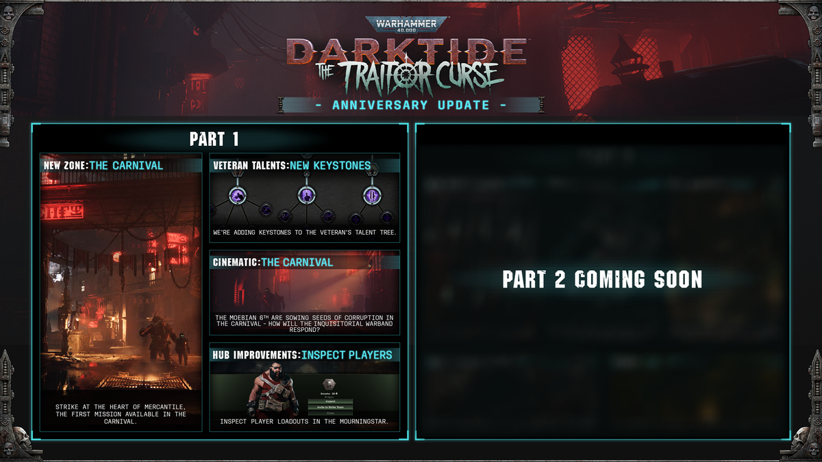 Warhammer 40,000: Darktide получит обновление The Traitor Curse ко дню рождения