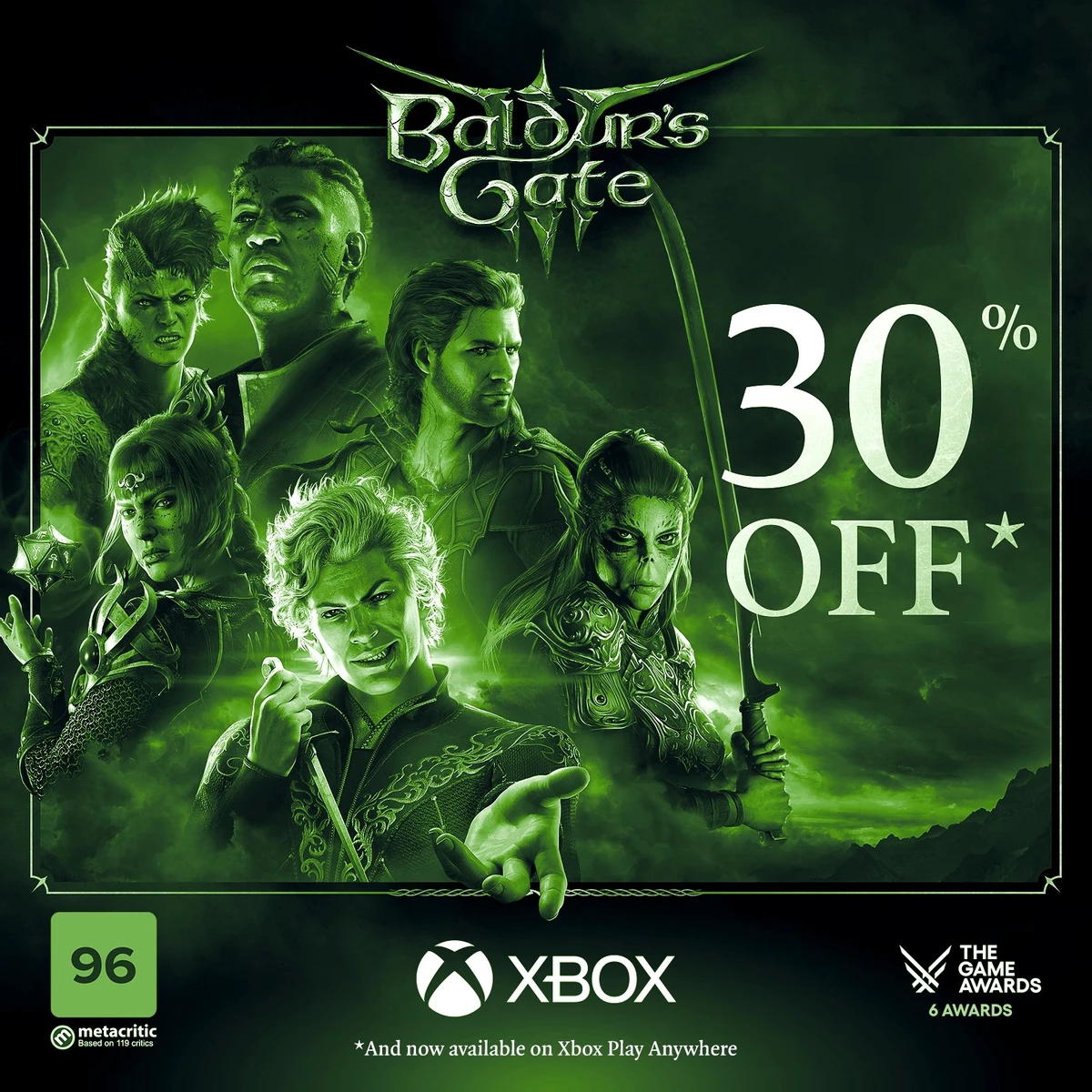 Две платформы — одна копия: под скидку в 30% Baldur's Gate 3 добавили в XBOX Play Anywhere Две платформы — одна копия: под скидку в 30% Baldur's Gate 3 добавили в XBOX Play Anywhere