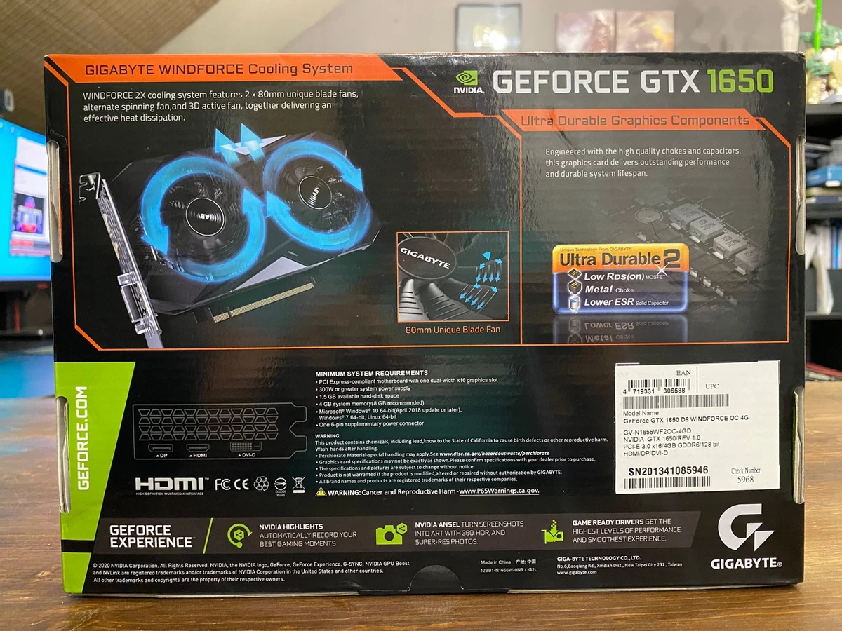 [Обзор] GIGABYTE GeForce GTX 1650 D6 WINDFORCE OC 4G — не горячая, не шумная и недорогая