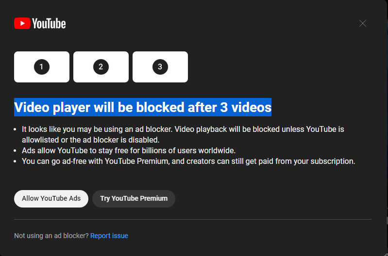 YouTube будет банить пользователей за использование блокировщиков рекламы