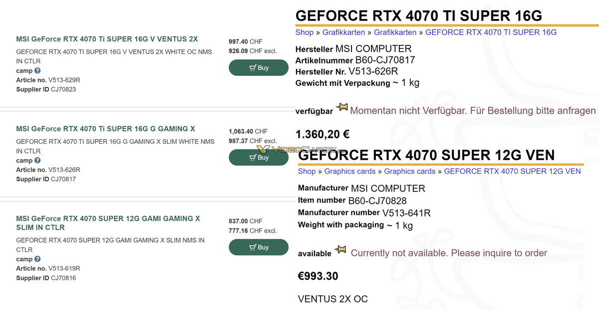 Да, у RTX 4080 SUPER и RTX 4070 Ti SUPER будет по 16 Гб видеопамяти