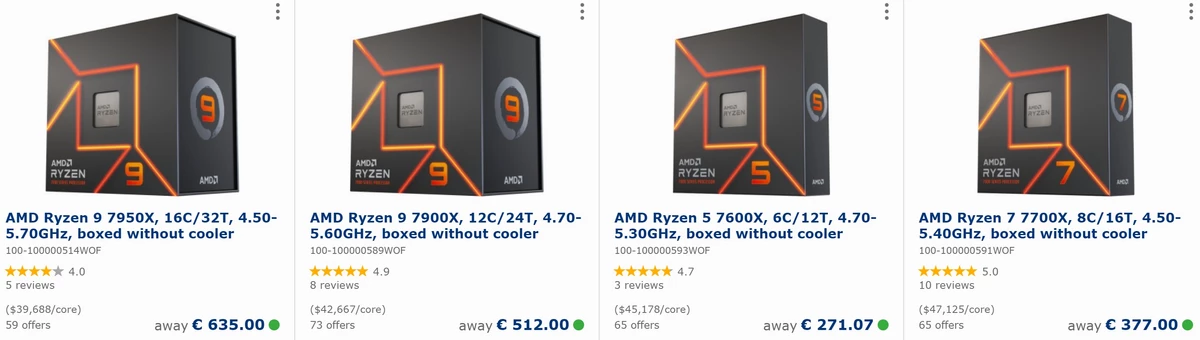 Сниженные цены на AMD Ryzen 7000 все еще с нами, хоть периоды скидок и завершились