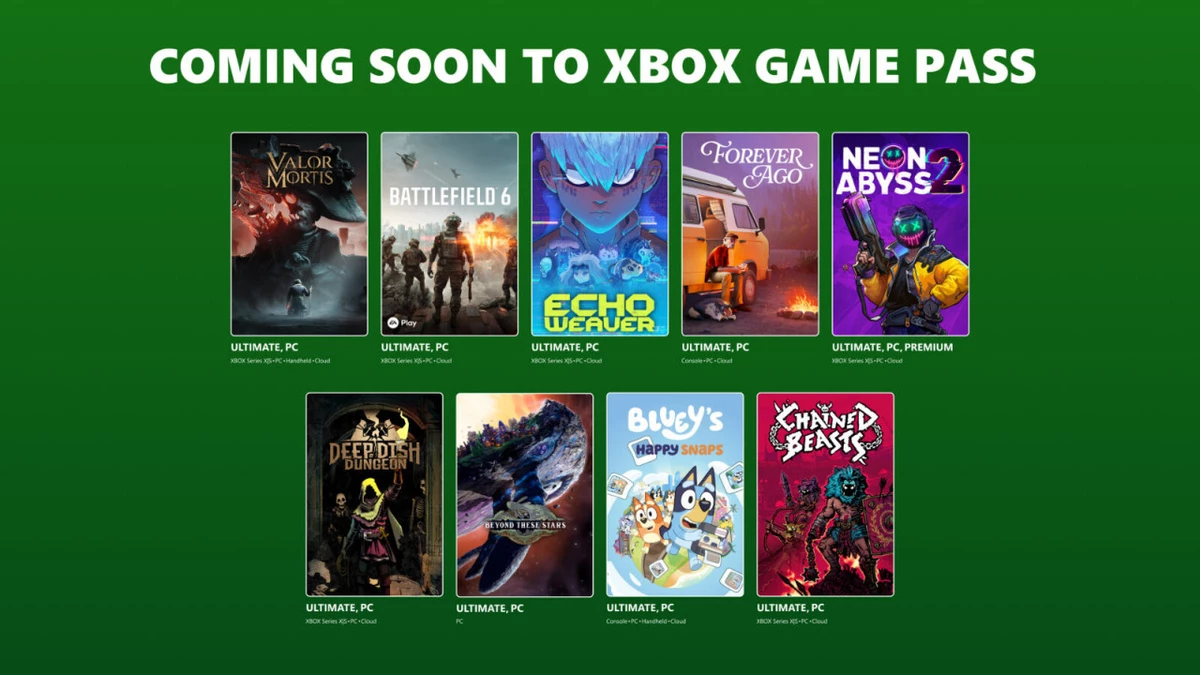 Valor Mortis, Battlefield 6 и не только в XBOX Game Pass в октябре, Clair Obscur: Expedition 33 на выход Valor Mortis, Battlefield 6 и не только в XBOX Game Pass в октябре, Clair Obscur: Expedition 33 на выход