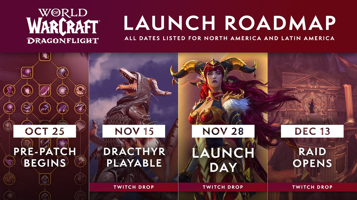 Blizzard назвала дату препатча World of Warcraft: Dragonflight и показала дорожную карту запуска дополнения