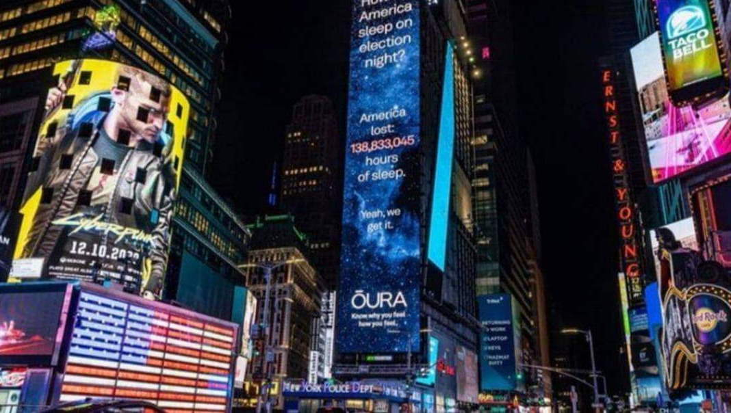 Баннер Cyberpunk 2077 за $2,5 миллиона появился на Тайм-сквер в Нью-Йорке