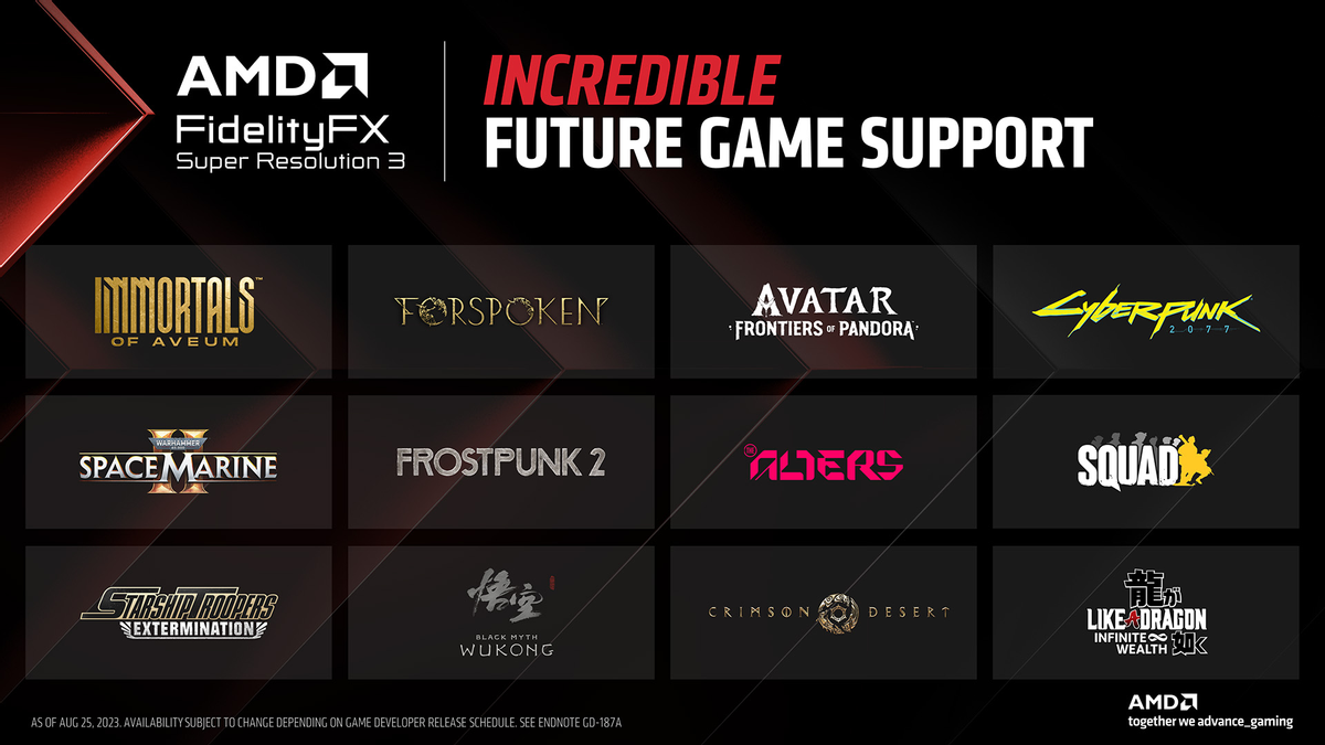 AMD FSR 3 работает на любых видеокартах и первым делом посетит Forspoken и Immortals of Aveum