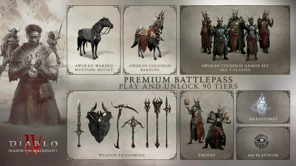 Появился перечень наград первого сезона Diablo IV