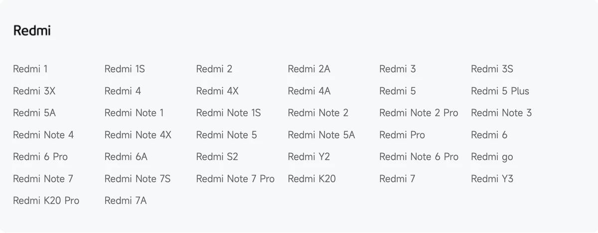 Xiaomi опубликовала список смартфонов, которые лишились какой-либо поддержки