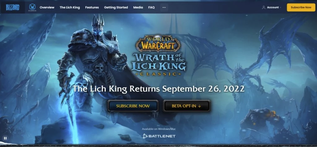 На сайте Blizzard была замечена дата выхода Wrath of the Lich King для World of Warcraft Classic