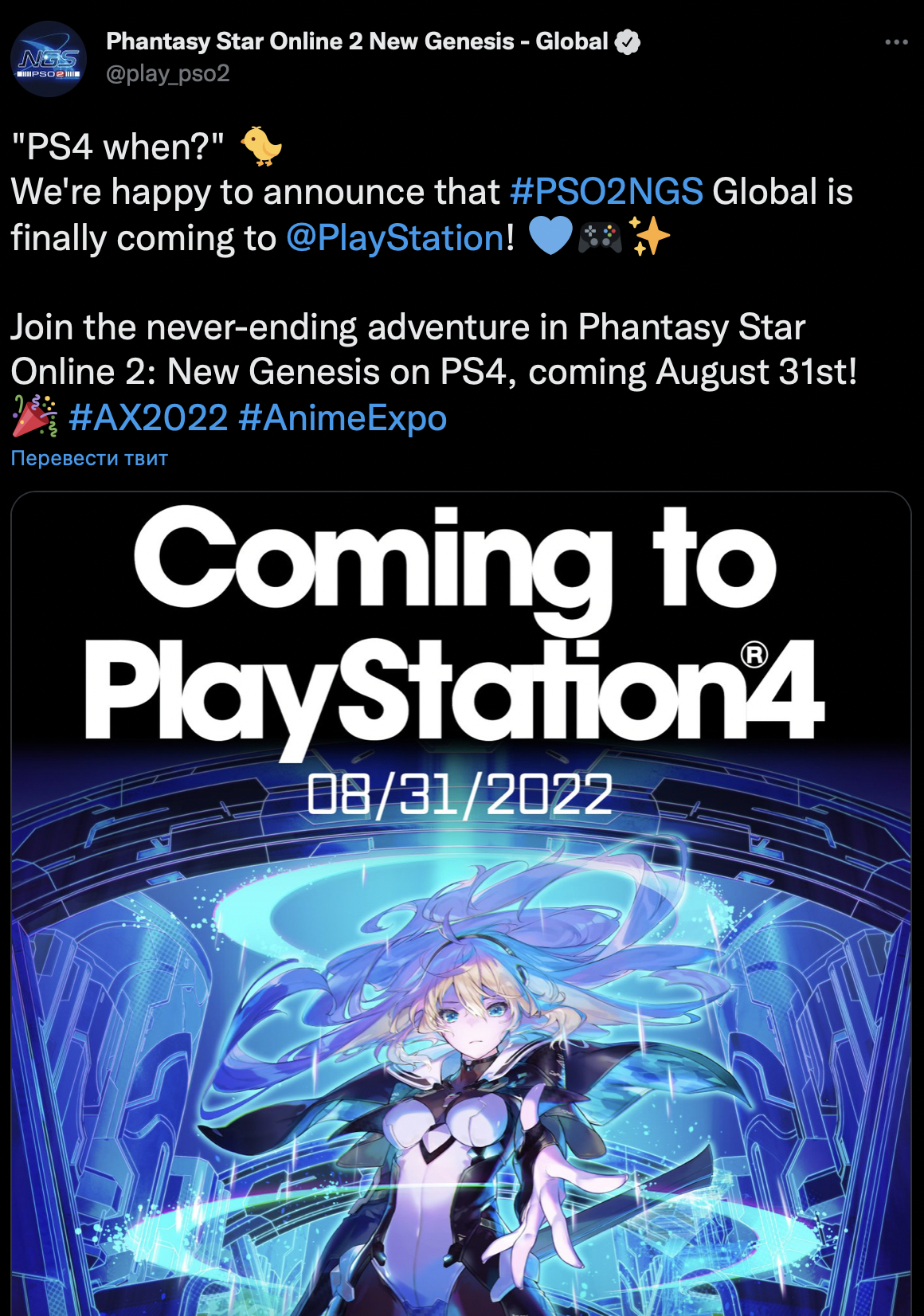 Phantasy Star Online 2: New Genesis наконец доберется до PS4 в августе