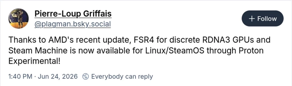 Valve добавила полноценную поддержку FSR 4.1 для RDNA 3 в Proton Experimental Valve добавила полноценную поддержку FSR 4.1 для RDNA 3 в Proton Experimental