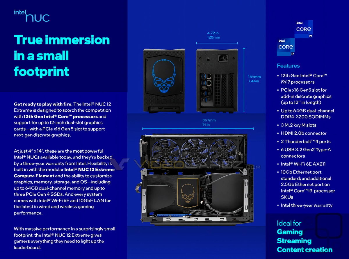 [Утечка] Характеристики Intel NUC 12 Extreme с поддержкой дискретных видеокарт
