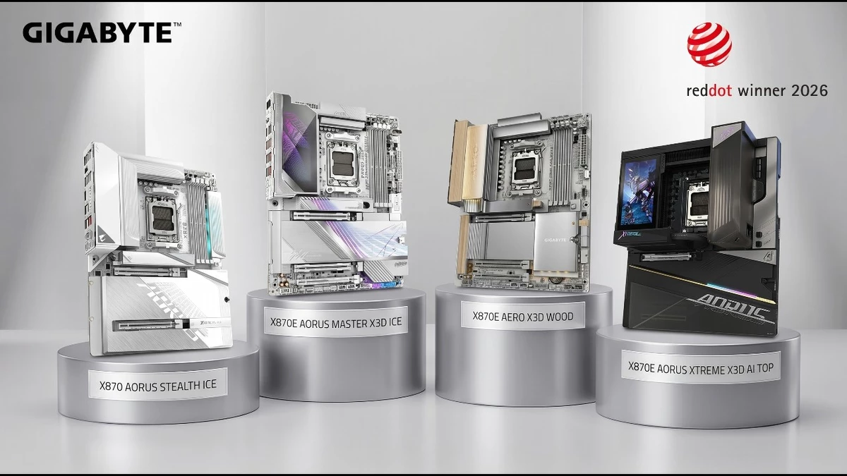 Четыре платы GIGABYTE забрали Red Dot 2026 — от «деревянной» AERO до флагманской XTREME Четыре платы GIGABYTE забрали Red Dot 2026 — от «деревянной» AERO до флагманской XTREME