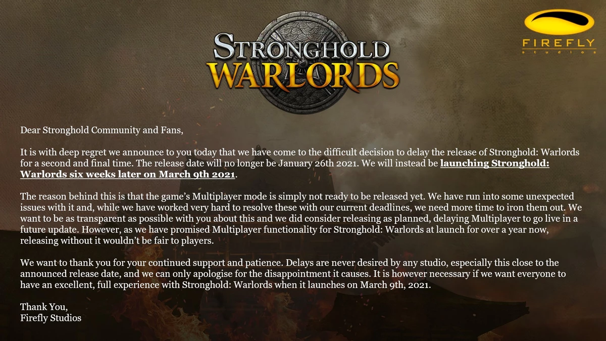 Stronghold: Warlords - Релиз отложен на полтора месяца