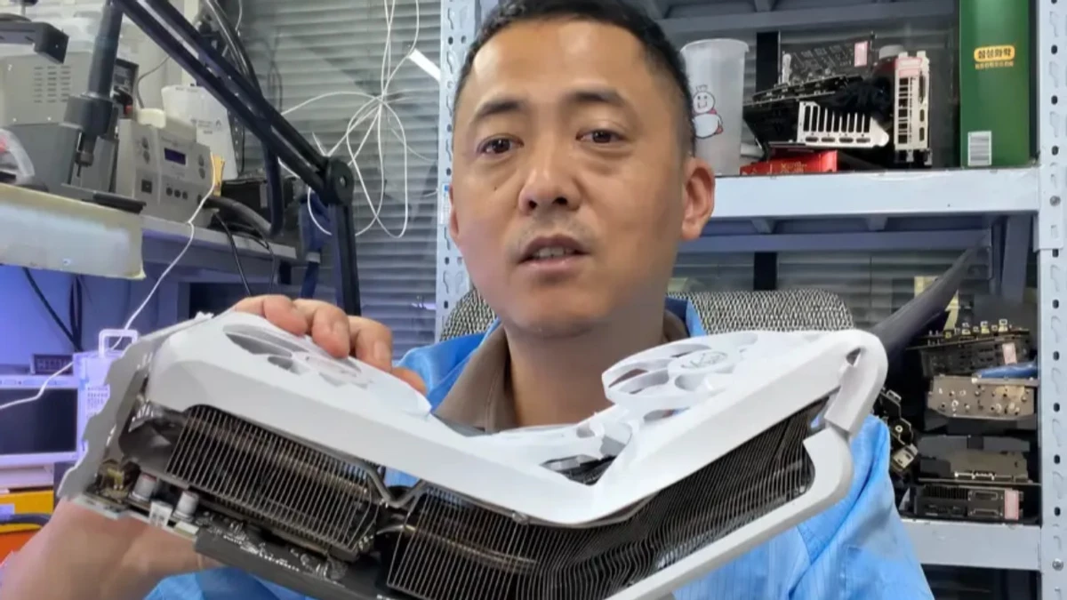 Согнутая пополам в автокатастрофе RTX 5060 Ti ожила после ремонта памяти Согнутая пополам в автокатастрофе RTX 5060 Ti ожила после ремонта памяти