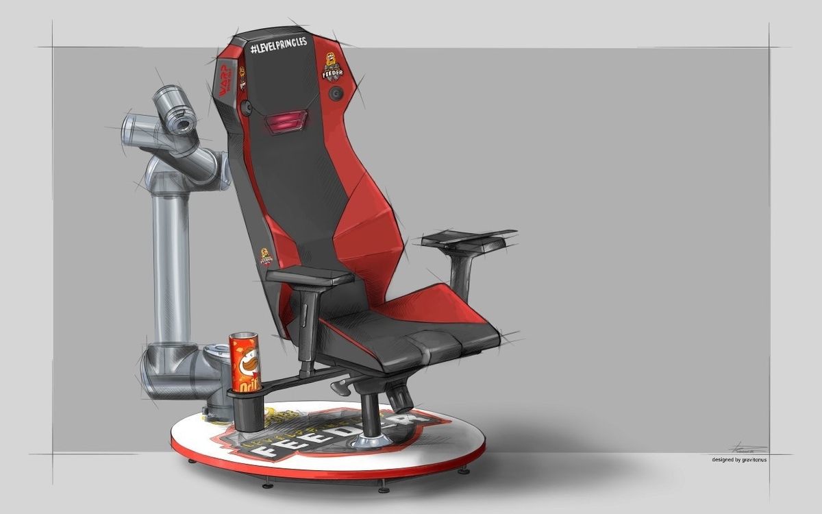 Pringles презентовала кресло для геймеров с роборукой для подачи чипсов