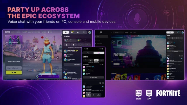 В экосистеме Epic Games заработали общие группы и голосовой чат для ПК, мобильных устройств и консолей