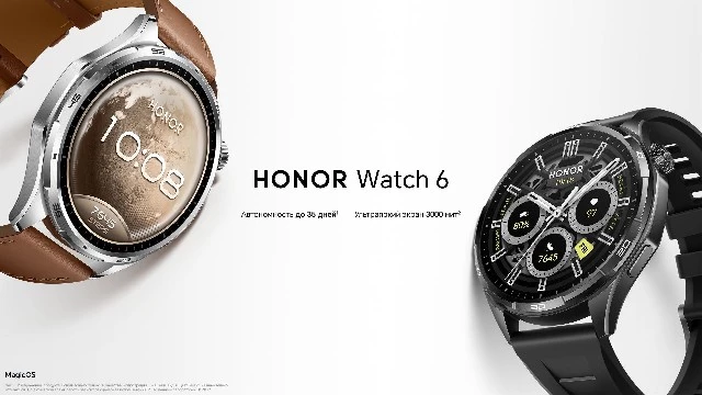В России начались продажи умных часов HONOR Watch 6 с ультраярким экраном 3000 нит и автономностью до 35 дней