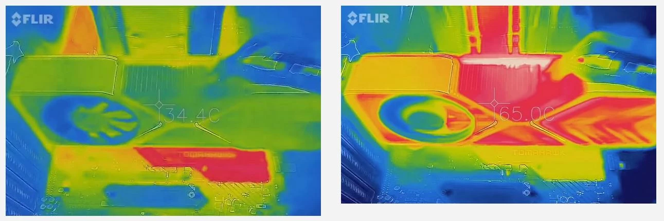 NVIDIA RTX 3080 - Система охлаждения под тепловизором