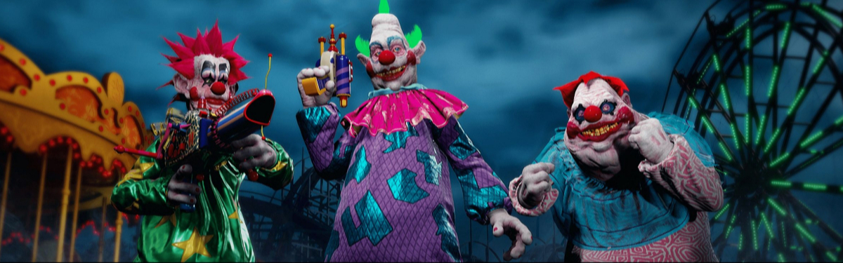 Killer Klowns from Outer Space: The Game — сравнение игровых кадров и сцен из фильма Клоуны-убийцы из космоса Killer Klowns from Outer Space: The Game — сравнение игровых кадров и сцен из фильма Клоуны-убийцы из космоса
