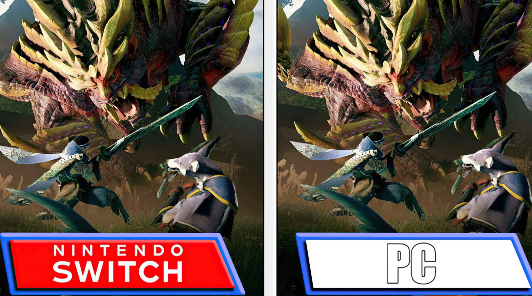 Наглядное сравнение версий Monster Hunter Rise на ПК и на Nintendo Switch в новом видеоролике