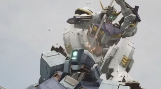 Gundam Evolution иногда показывает шуточные заставки с лучшим игроком в матче
