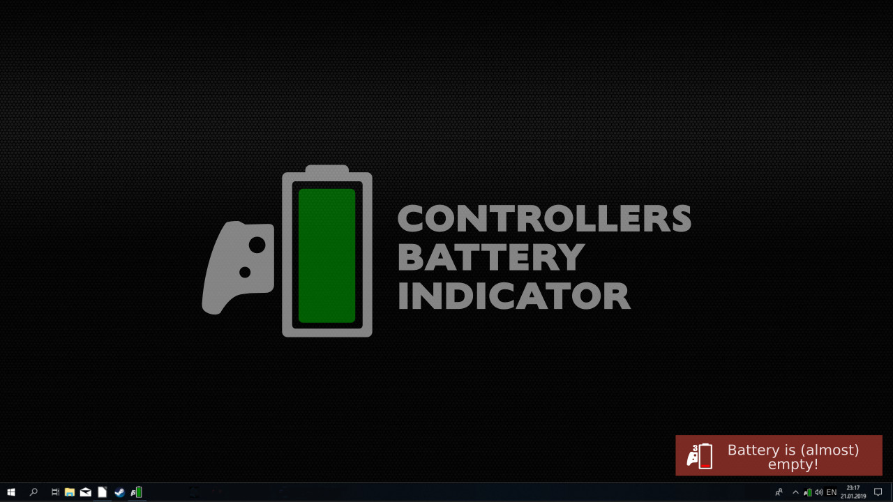 Control battery low. Индикаторы Steam.