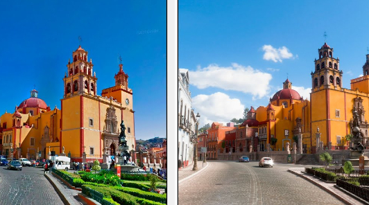 Сравнение реальных мест в Мексике и игровых локаций Forza Horizon 5