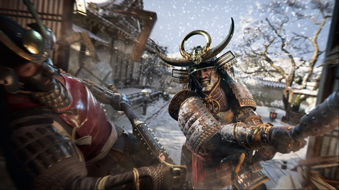 Черный самурай Яске и шиноби Наое в синематике Assassin's Creed Shadows